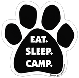 Eat Sleep Camp Dog Paw Magnet