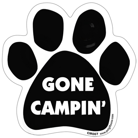 Gone Camping Dog Paw Magnet