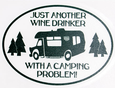 Camping Just Another Wine Drinker Vinyl Car Sticker