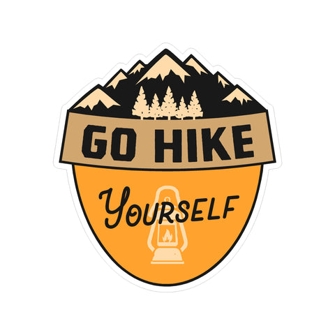 Camping Go Hike Yourself Vinyl Sticker