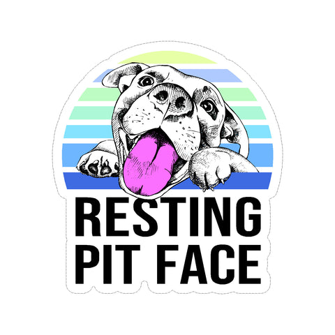 Pit Bull Resting Pit Face Vinyl Car Sticker