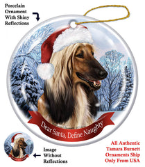 Afghan Hound Howliday Dog Christmas Ornament