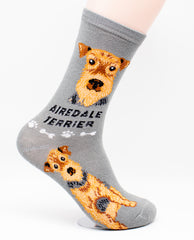 Airedale Terrier Dog Breed Foozy Novelty Socks