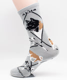 Akita Dog Breed Novelty Socks Gray