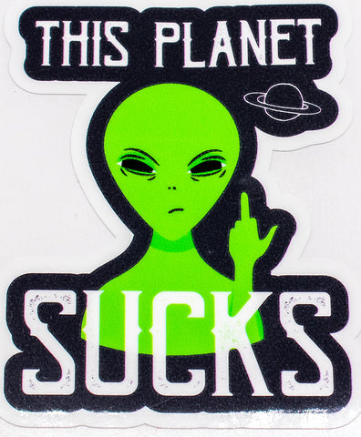 Alien This Planet Sucks Vinyl Car Sticker
