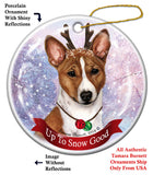 Basenji Red Howliday Dog Christmas Ornament