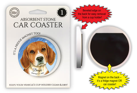 Beagle Magnetic Car Coaster