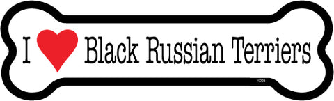 I Love Black Russian Terriers Dog Bone Magnet