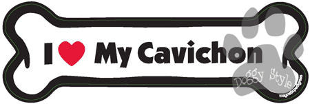 I Love My Cavichon Dog Bone Magnet