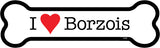 I Love Borzois Dog Bone Magnet