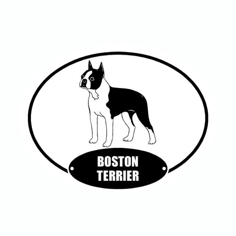 Boston Terrier Euro Vinyl Dog Car Sticker