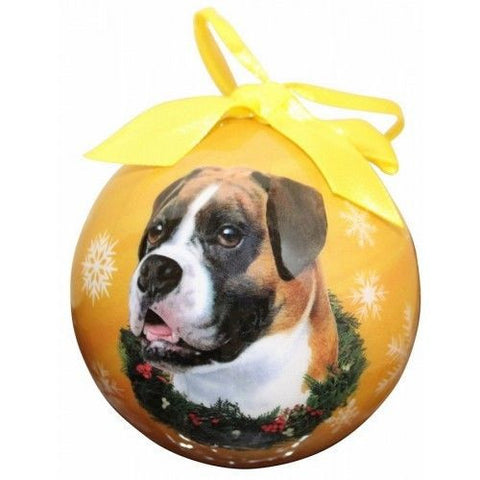 Boxer Uncropped Shatterproof Dog Breed Christmas Ornament