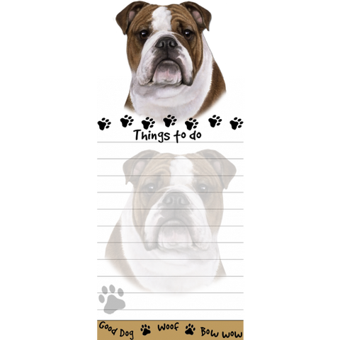 Bulldog Uncropped List Stationery Notepad