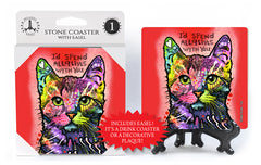 Cat I'd Spend All 9 Lives With You Dean Russo Drink Coaster