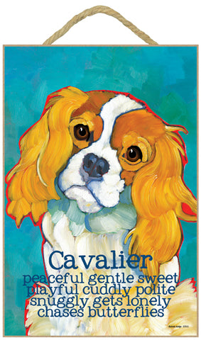 Cavalier King Charles Spaniel Ursula Dodge Wood Dog Sign