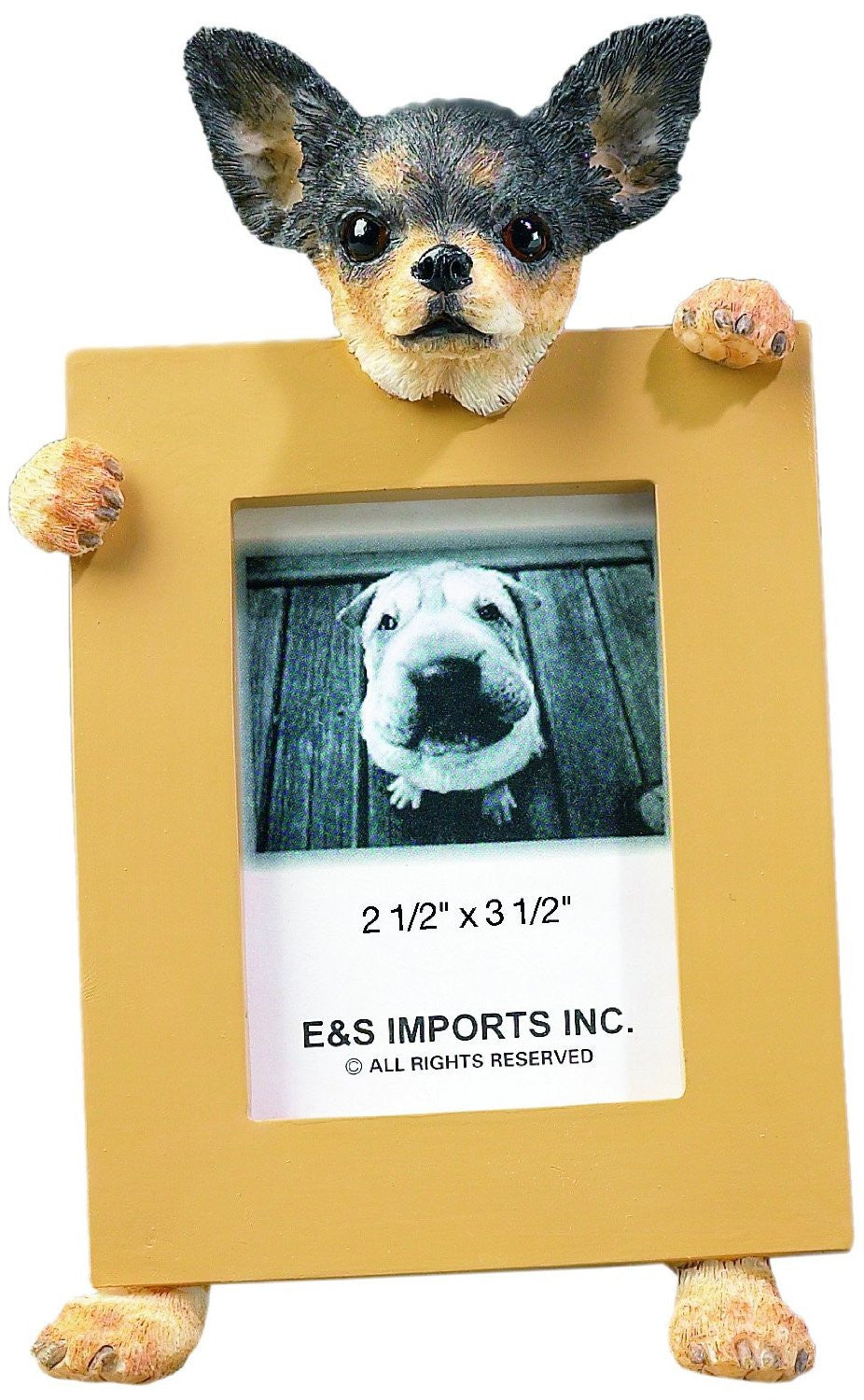 Chihuahua Black Dog Picture Frame Holder