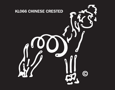 K Line Chinese Crested Dog Window Decal Tattoo