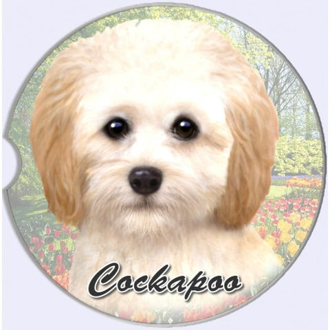 Cockapoo Sandstone Absorbent Dog Breed Car Coaster