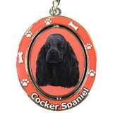Cocker Spaniel Black Dog Spinning Keychain