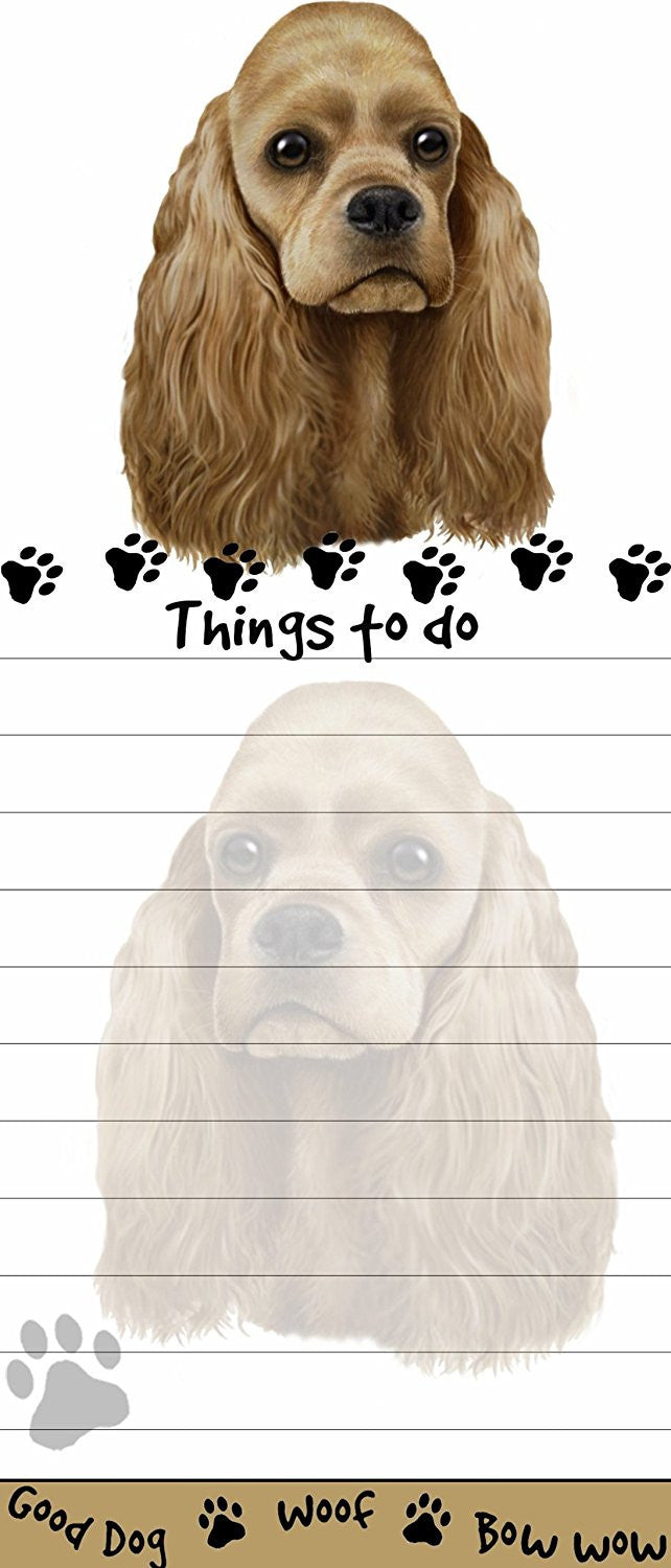 Cocker Spaniel Buff List Stationery Notepad