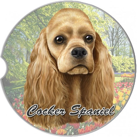 Cocker Spaniel Buff Sandstone Absorbent Dog Breed Car Coaster