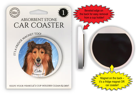 Collie Magnetic Car Coaster