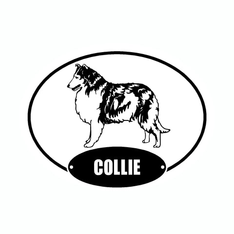 Collie Euro Vinyl Dog Car Sticker