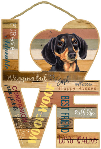 Dachshund Assorted Love Sign