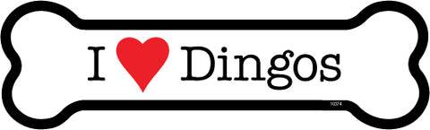 I Love Dingos Dog Bone Magnet