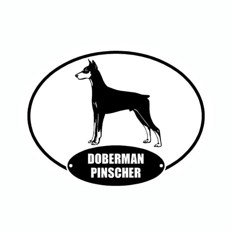 Doberman Pinscher Euro Vinyl Dog Car Sticker