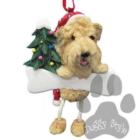 Dangling Leg Soft Coated Wheaten Terrier Dog Christmas Ornament