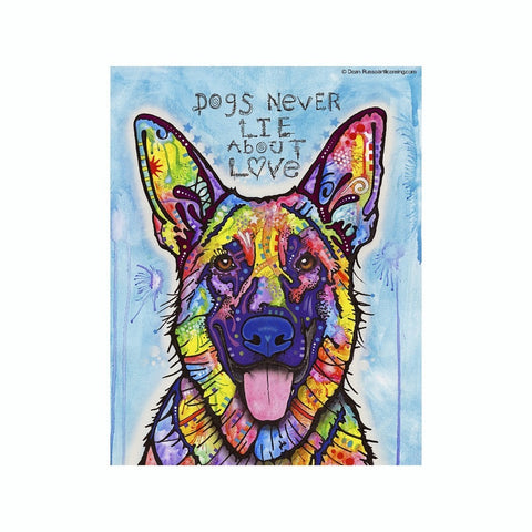 German Shepherd Dogs Never Lie About Love Dean Russo Vinyl Dog Car Sticker