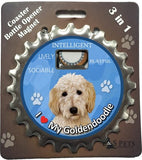 Goldendoodle Dog Bottle Ninja Stainless Steel Opener Magnet