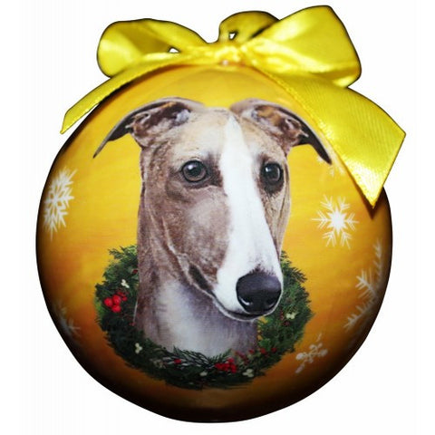 Greyhound Fawn Shatterproof Dog Breed Christmas Ornament
