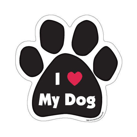 I Love Heart My Dog Paw Magnet