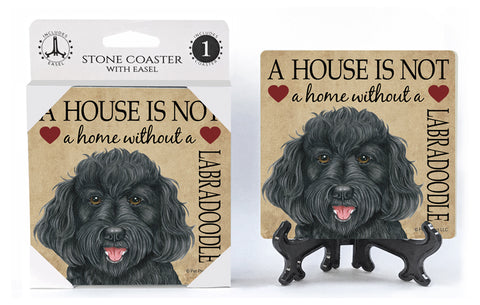 Labradoodle A House Is Not A Home Stone Drink Coaster