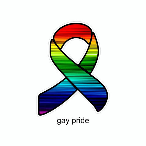 LGBT Pride Rainbow Ribbon Vinyl Car Sticker