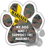 My Dog and I Support the Marines Paw Magnet