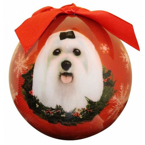 Maltese Shatterproof Dog Breed Christmas Ornament