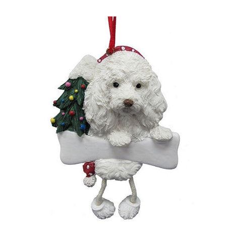 Dangling Leg Maltipoo Dog Christmas Ornament
