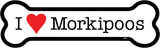 I Love Morkipoo Dog Bone Magnet