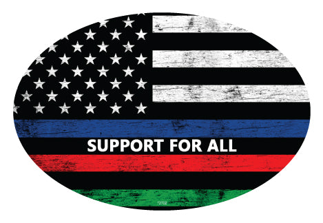 Thin Line US American Flag Support Military Police Fire Euro Magnet