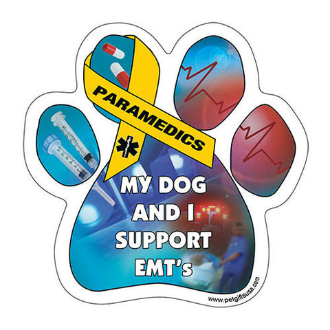 My Dog And I Support EMT's Dog Paw Magnet