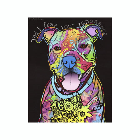 Pit Bull And I Fear Your Ignorance Dean Russo Vinyl Dog Car Sticker