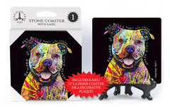 Pit Bull Beware They Will Steal Your Heart Dean Russo Drink Coaster