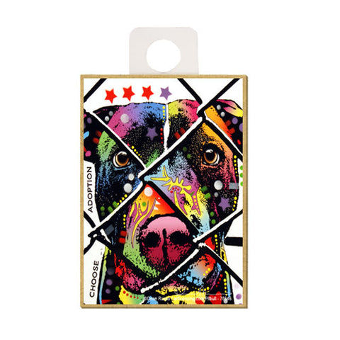 Pit Bull Choose Adoption Dean Russo Wood Dog Magnet
