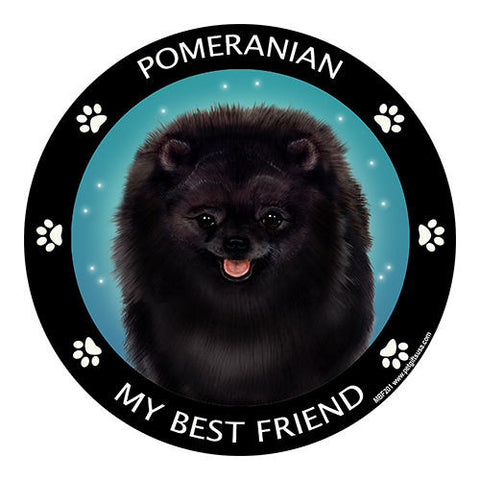 Pomeranian Black My Best Friend Dog Breed Magnet