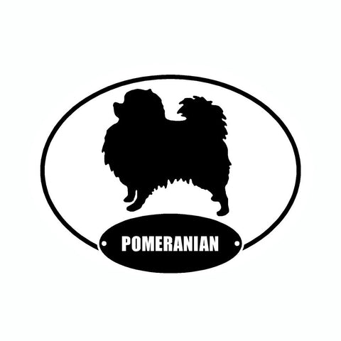 Pomeranian Euro Vinyl Dog Car Sticker