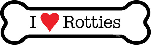 I Love Rotties Dog Bone Magnet