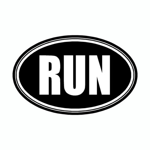 Run Black Marathon Vinyl Car Decal